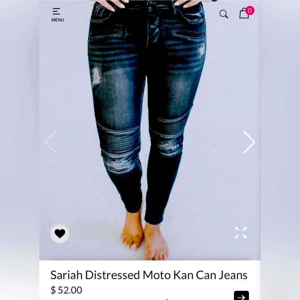 Sariah Distressed Moto Kan Can Jeans